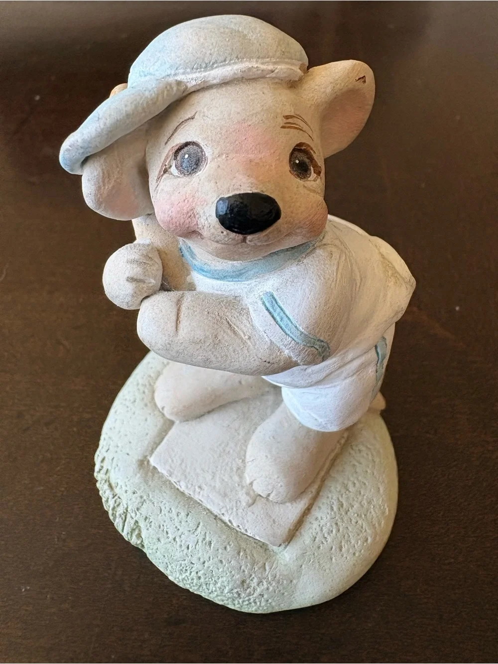 ⁠Dreamsicles Teddy Bear Batter Up Baseball Figurine Cast Iron Home Plate 1996